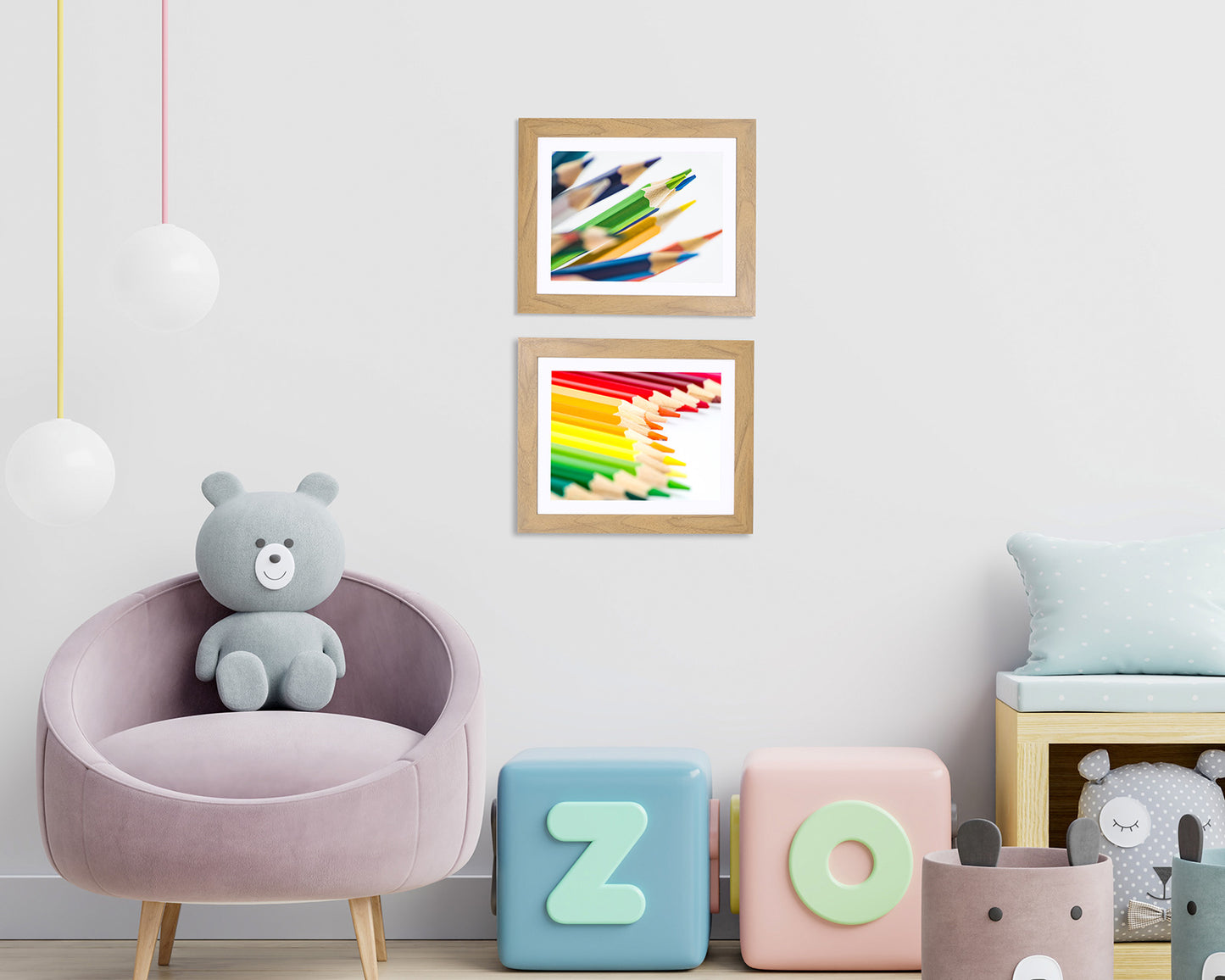 10" x 12.5" Dark Oak MDF Wood Kids Art Picture Frame with Elastic Straps