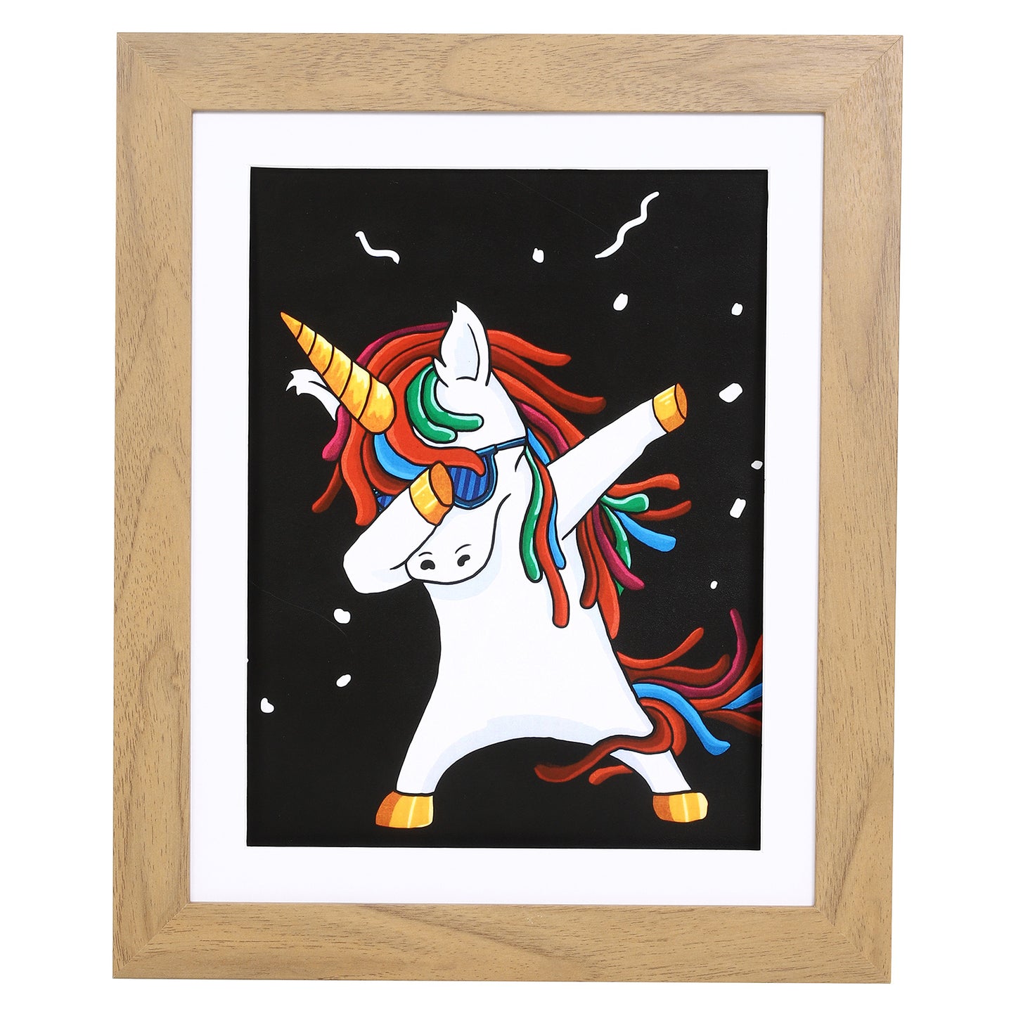 10" x 12.5" Light Oak MDF Wood Kids Art Picture Frame with Elastic Straps
