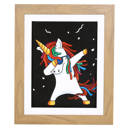 10" x 12.5" Light Oak MDF Wood Kids Art Picture Frame with Elastic Straps