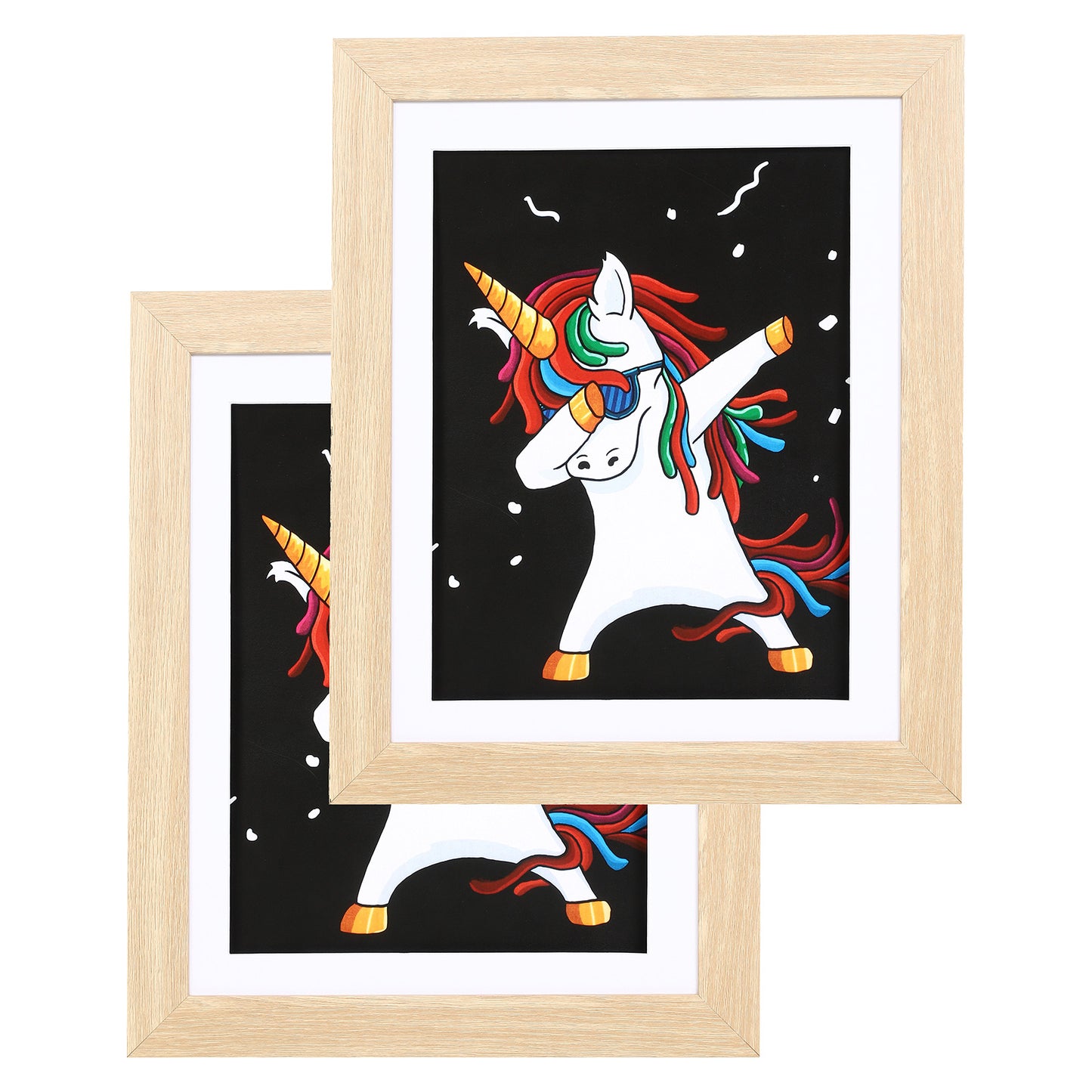 10" x 12.5" Natural Oak MDF Wood Kids Art Picture Frame with Elastic Straps