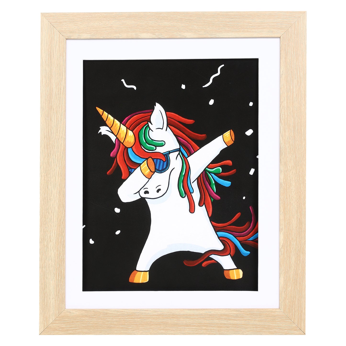 10" x 12.5" Natural Oak MDF Wood Kids Art Picture Frame with Elastic Straps