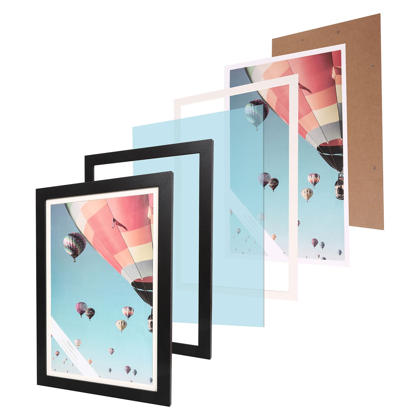 12" x 18" Black MDF Wood Picture Frame with Tempered Glass, 11" x 17" Matted