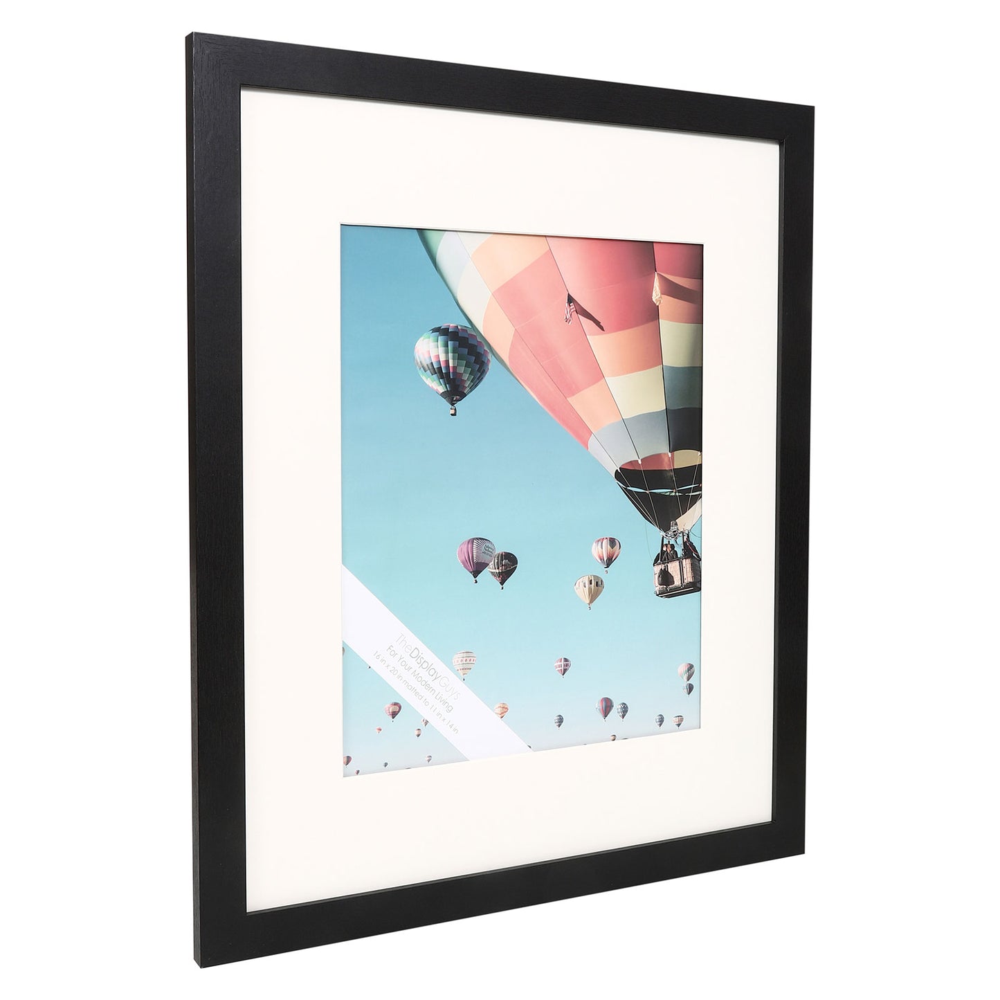 16" x 20" Black MDF Wood 4 Pack Picture Frames with Tempered Glass, 11" x 14" Matted