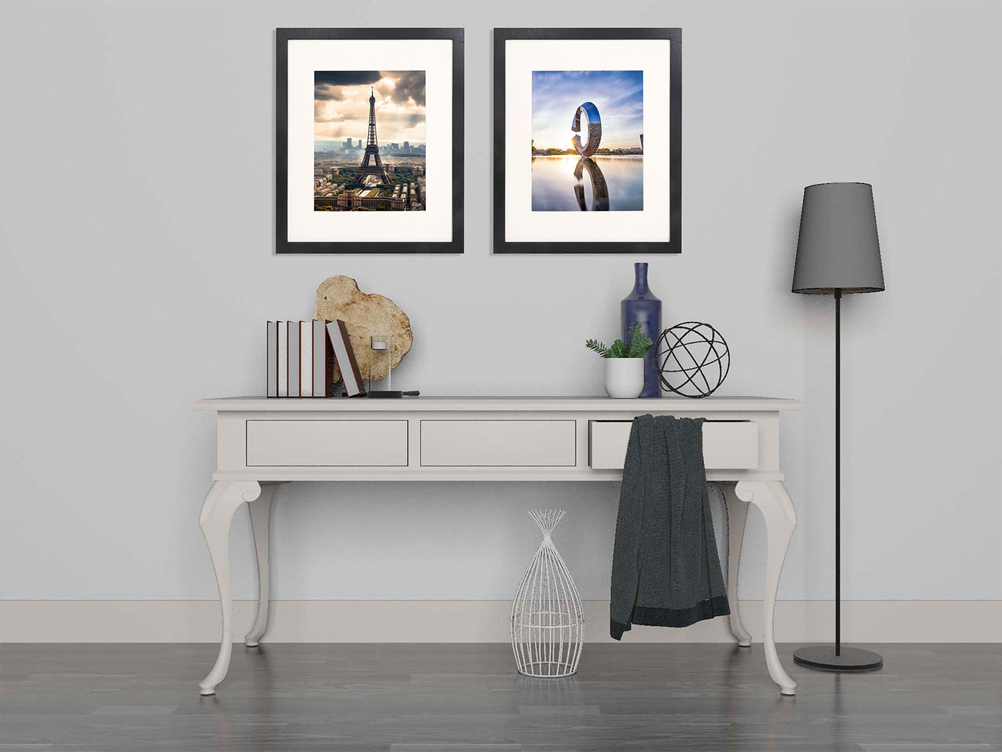 16" x 20" Black MDF Wood 4 Pack Picture Frames with Tempered Glass, 11" x 14" Matted