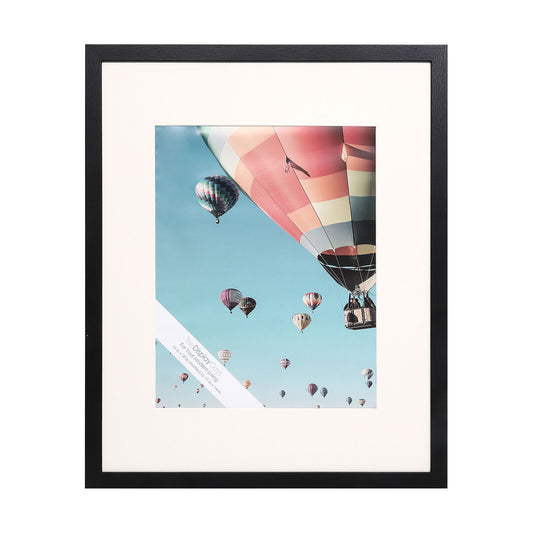 16" x 20" V-Series Black MDF Wood Multi Pack Picture Frames, 11" x 14" Matted