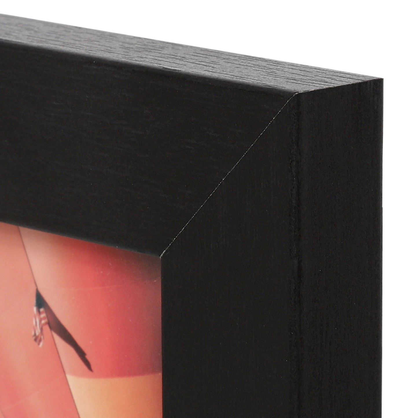 18" x 24" Black MDF Wood Picture Frame with Tempered Glass, 12" x 18" Matted