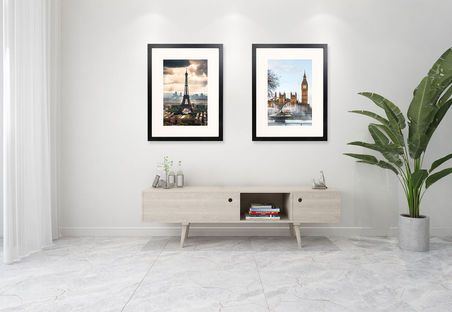 18" x 24" Black MDF Wood 4 Pack Picture Frame with Tempered Glass, 12" x 18" Matted