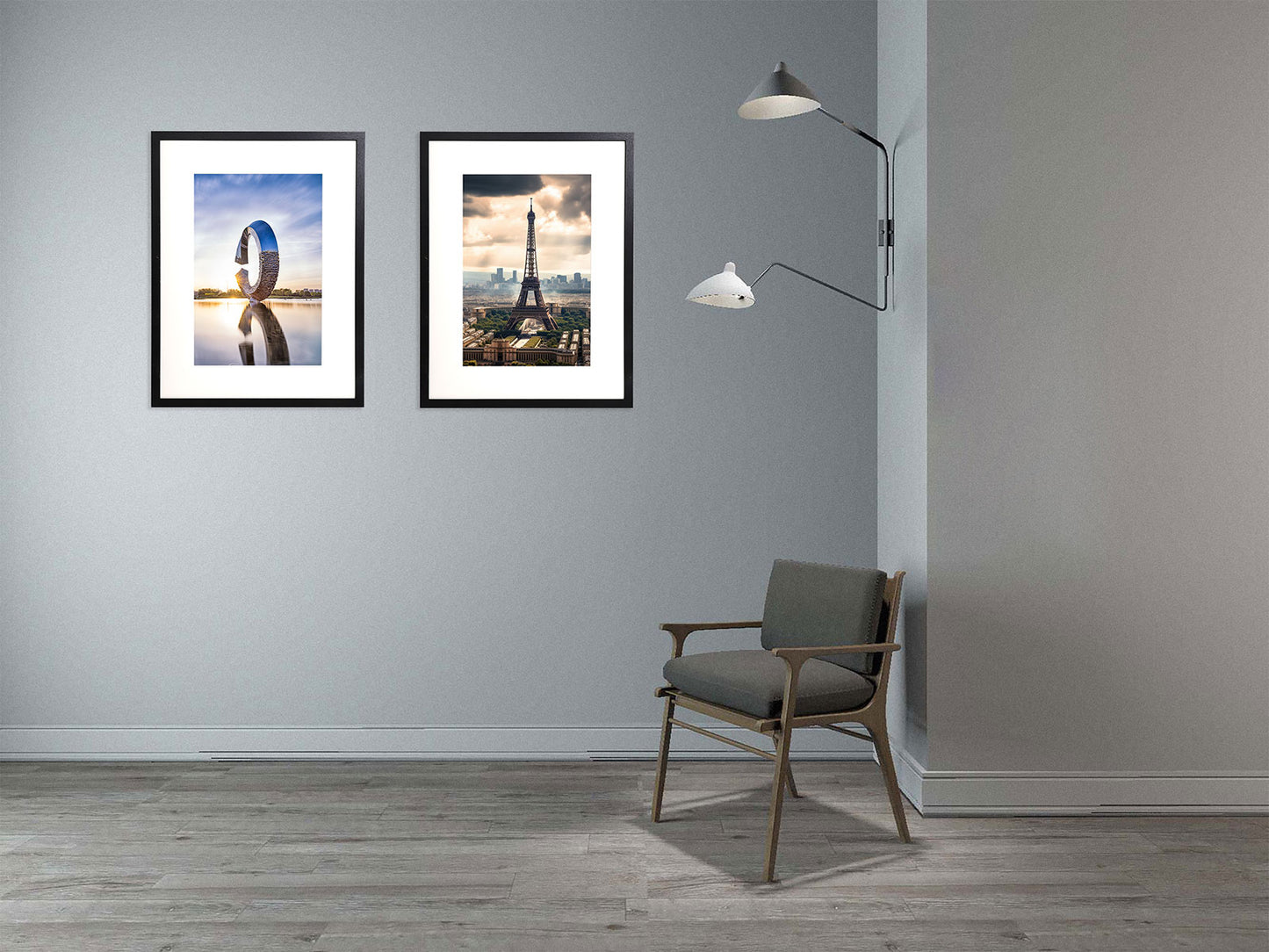 18" x 24" V-Series Black MDF Wood Multi Pack Picture Frames, 12" x 18" Matted