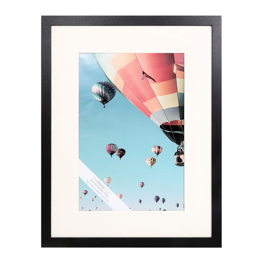 18" x 24" V-Series Black MDF Wood Multi Pack Picture Frames, 12" x 18" Matted