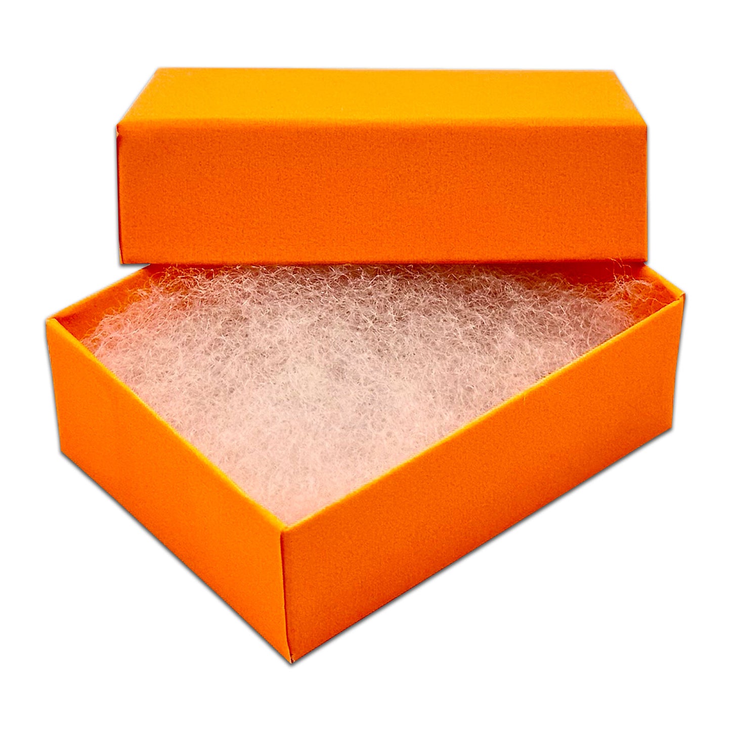 2 1/8" x 1 5/8" x 3/4" Marigold Cotton Filled Paper Box (25-Pack)
