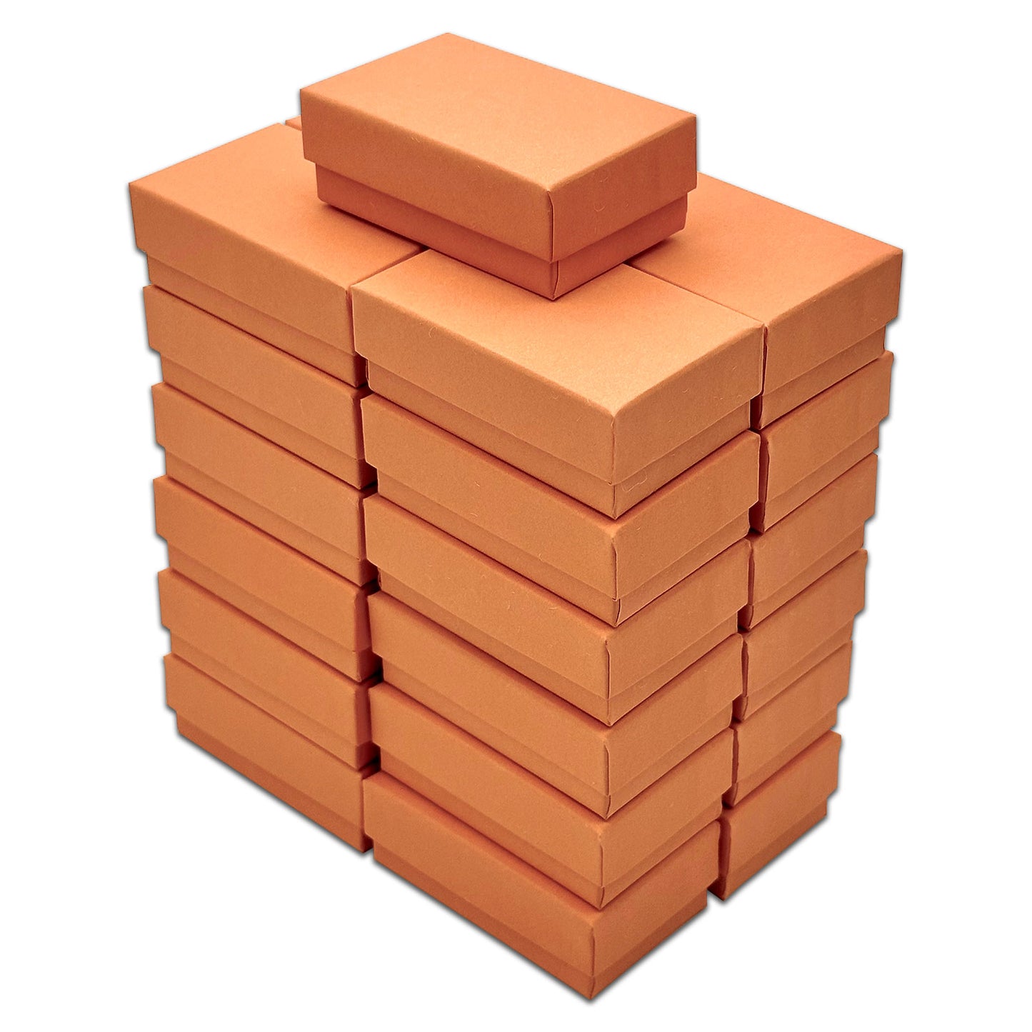 2 5/8" x 1 5/8" x 1" Coral Cotton Filled Paper Box (25-Pack)