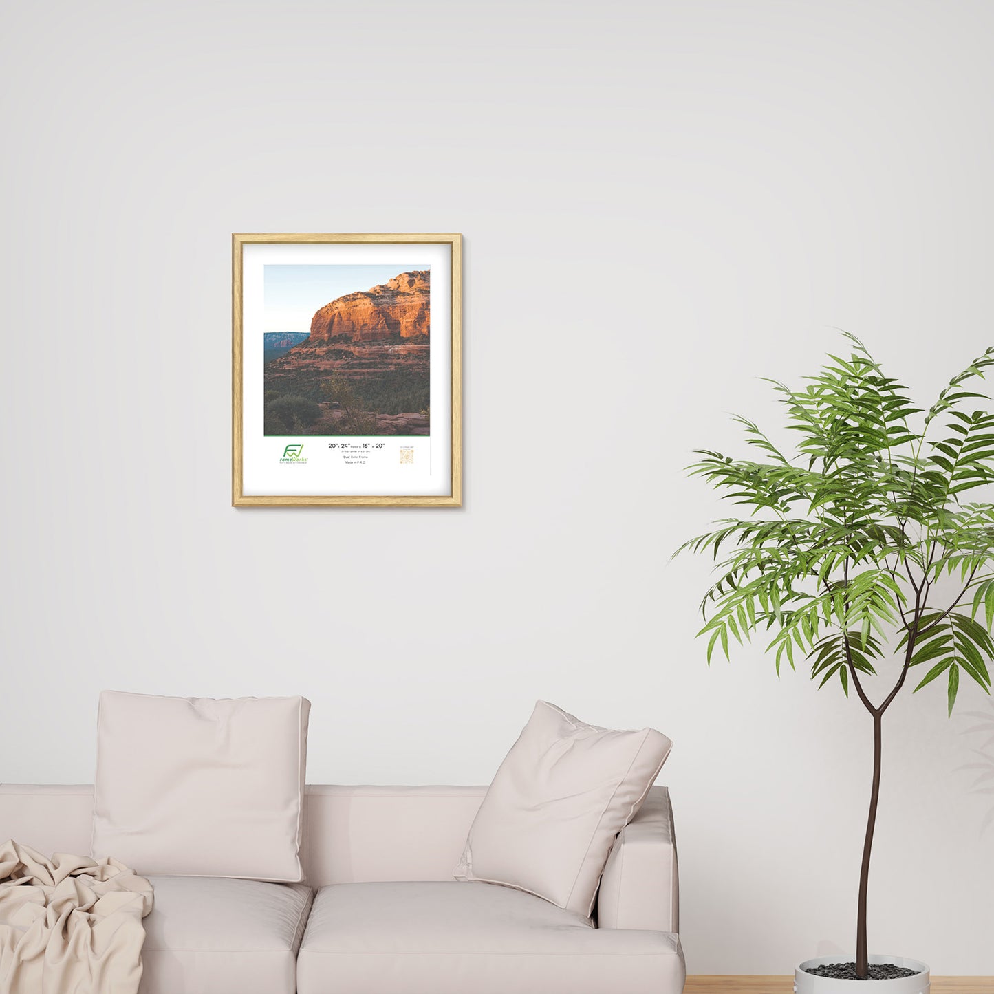 20" x 24" Natural Oak MDF Wood Multi-Pack Gunnabo Picture Frames, 16" x 20" Matted