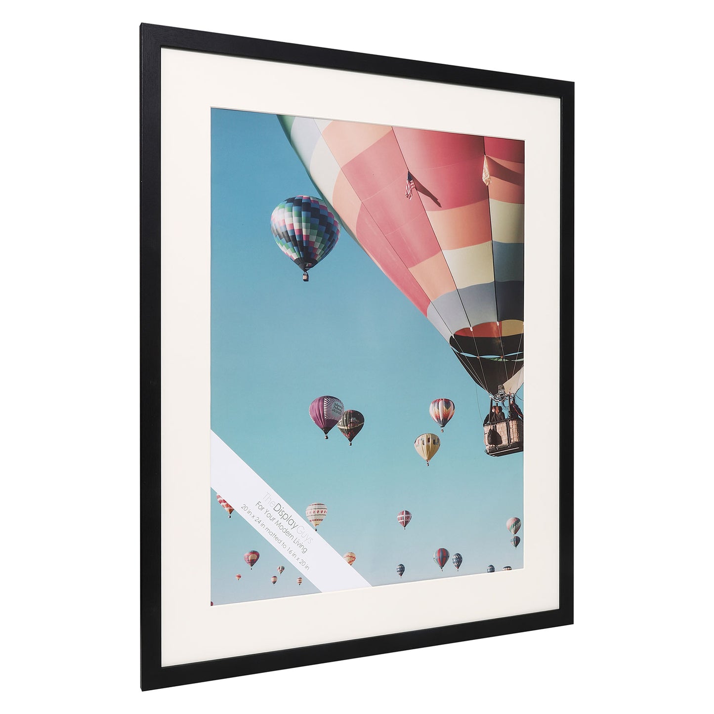 20" x 24" V-Series Black MDF Wood Multi Pack Picture Frames, 16" x 20" Matted