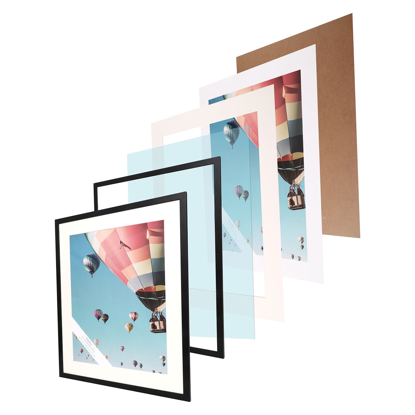 20" x 24" V-Series Black MDF Wood Multi Pack Picture Frames, 16" x 20" Matted