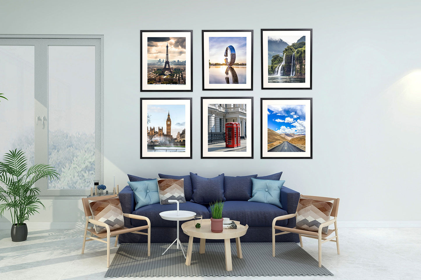 20" x 24" V-Series Black MDF Wood Multi Pack Picture Frames, 16" x 20" Matted