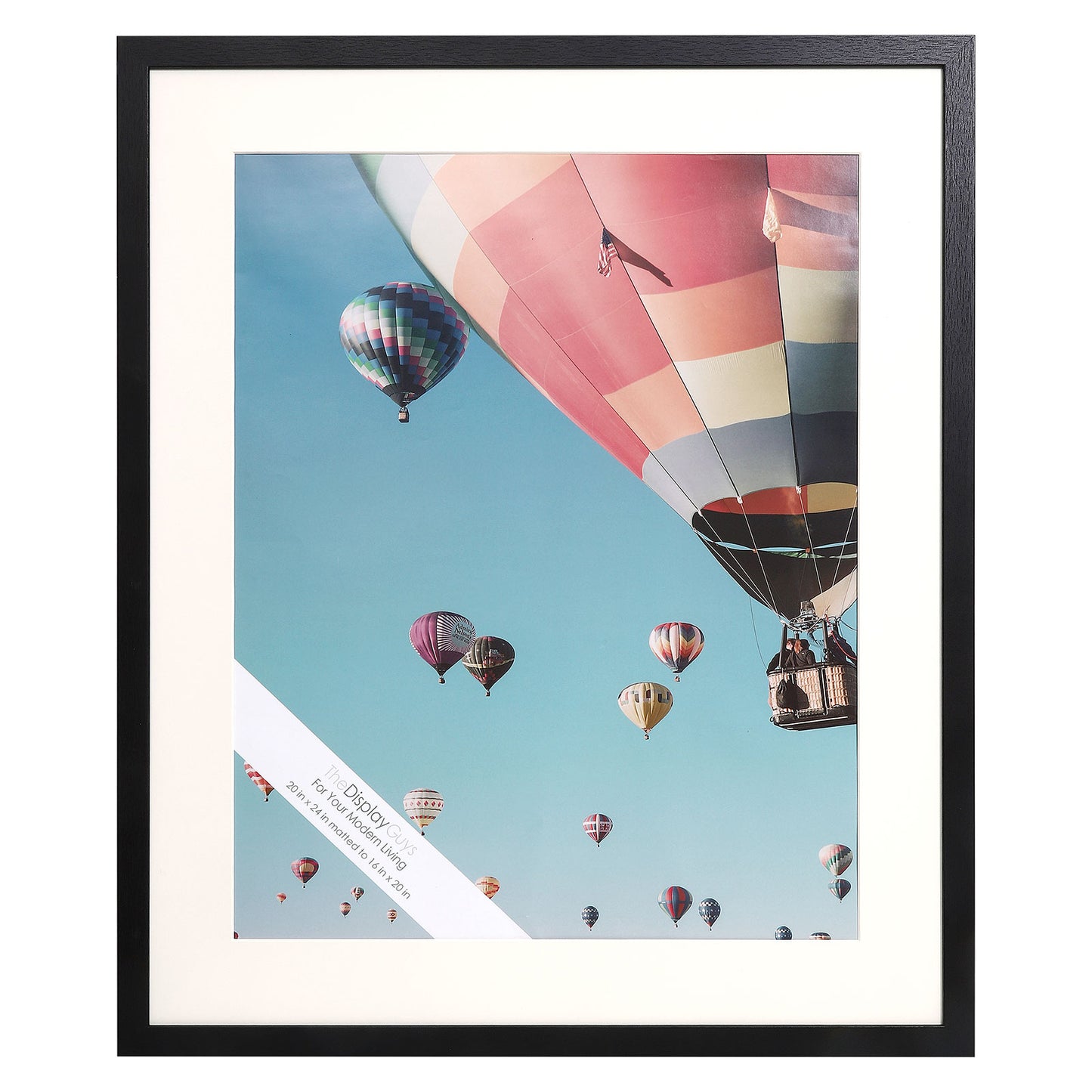 20" x 24" V-Series Black MDF Wood Multi Pack Picture Frames, 16" x 20" Matted