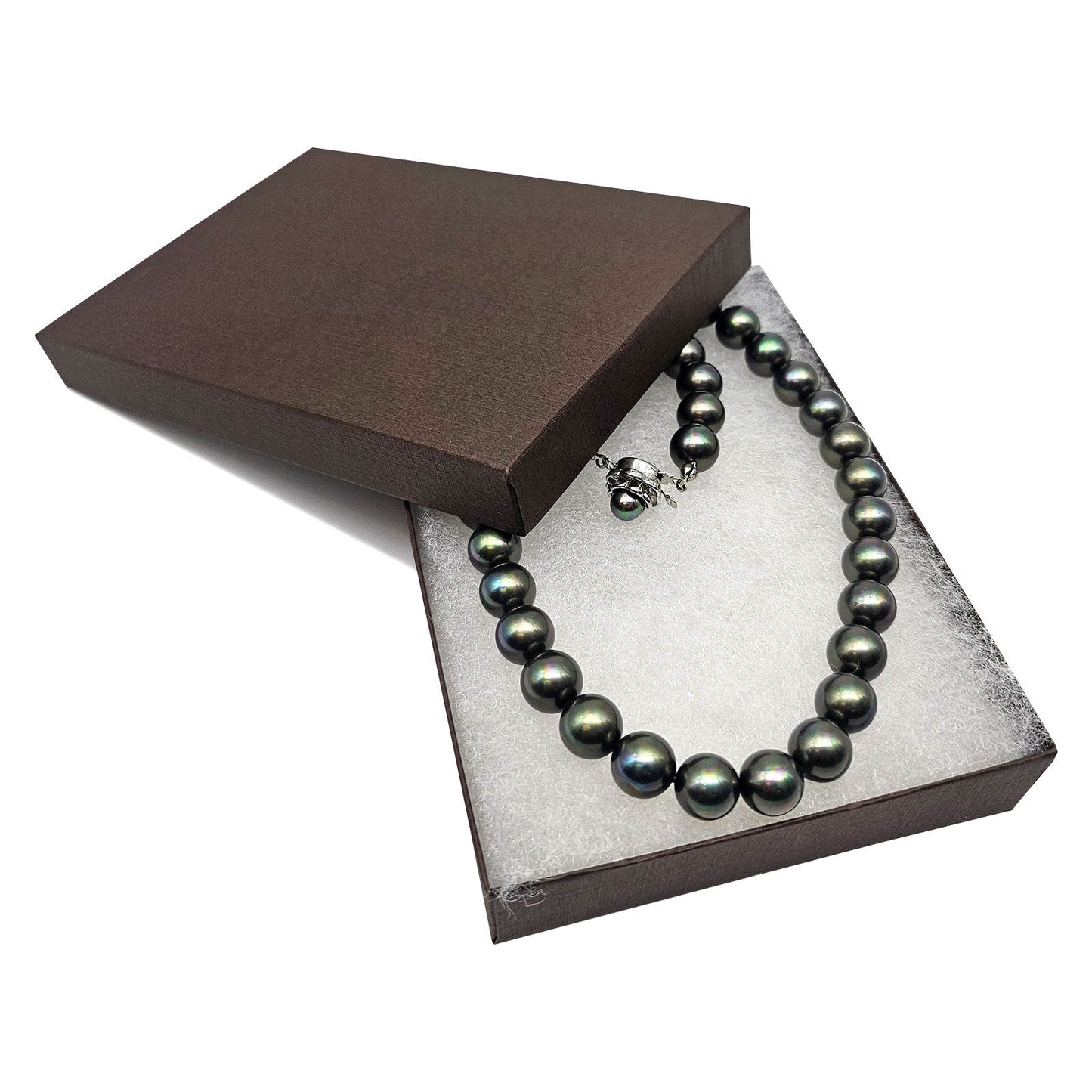 5" x 4" x 1" Brown Linen Pattern Cotton Filled Paper Box