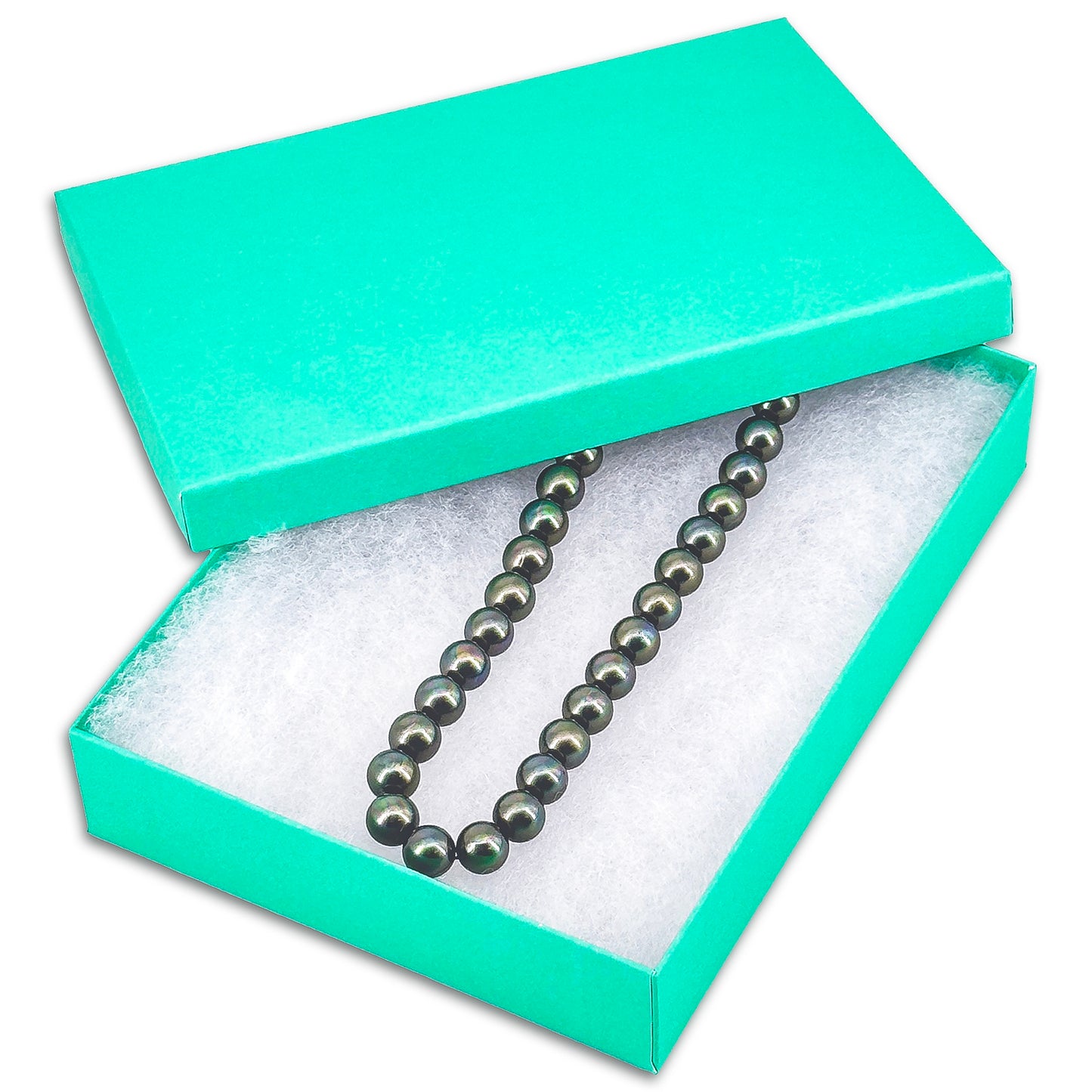 6 1/8" x 5 1/8" x 1 1/8" Teal Cotton Paper Box
