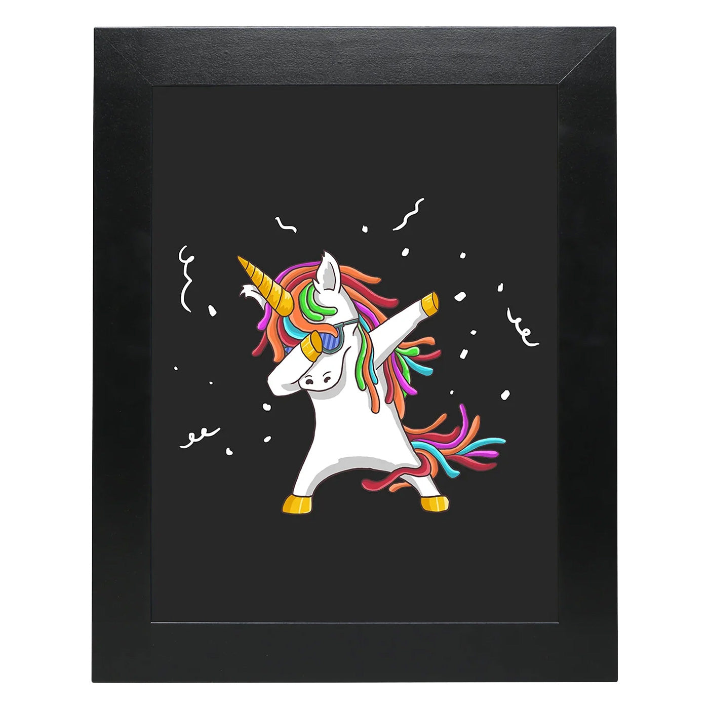 8.5" x 11" Black MDF Wood Kids Art Picture Frame with Elastic Straps