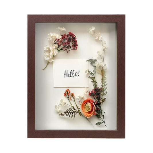 8.5” x 11” Mahogany MDF Wood Shadow Box Frame