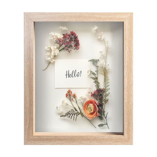 8.5” x 11” Natural Oak MDF Wood Shadow Box Frame