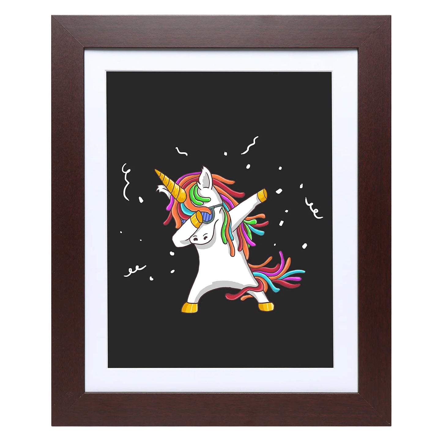10" x 12.5" Mahogany MDF Wood Kids Art Picture Frame with Elastic Straps