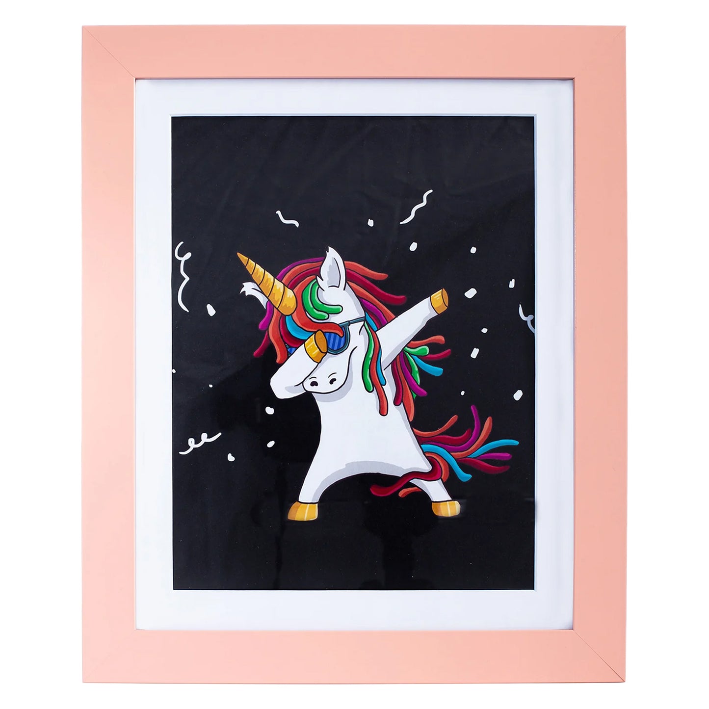 10" x 12.5" Pink MDF Wood Kids Art Picture Frame with Elastic Straps