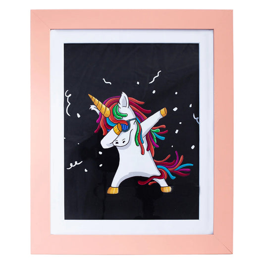 10" x 12.5" Pink MDF Wood Kids Art Picture Frame with Elastic Straps