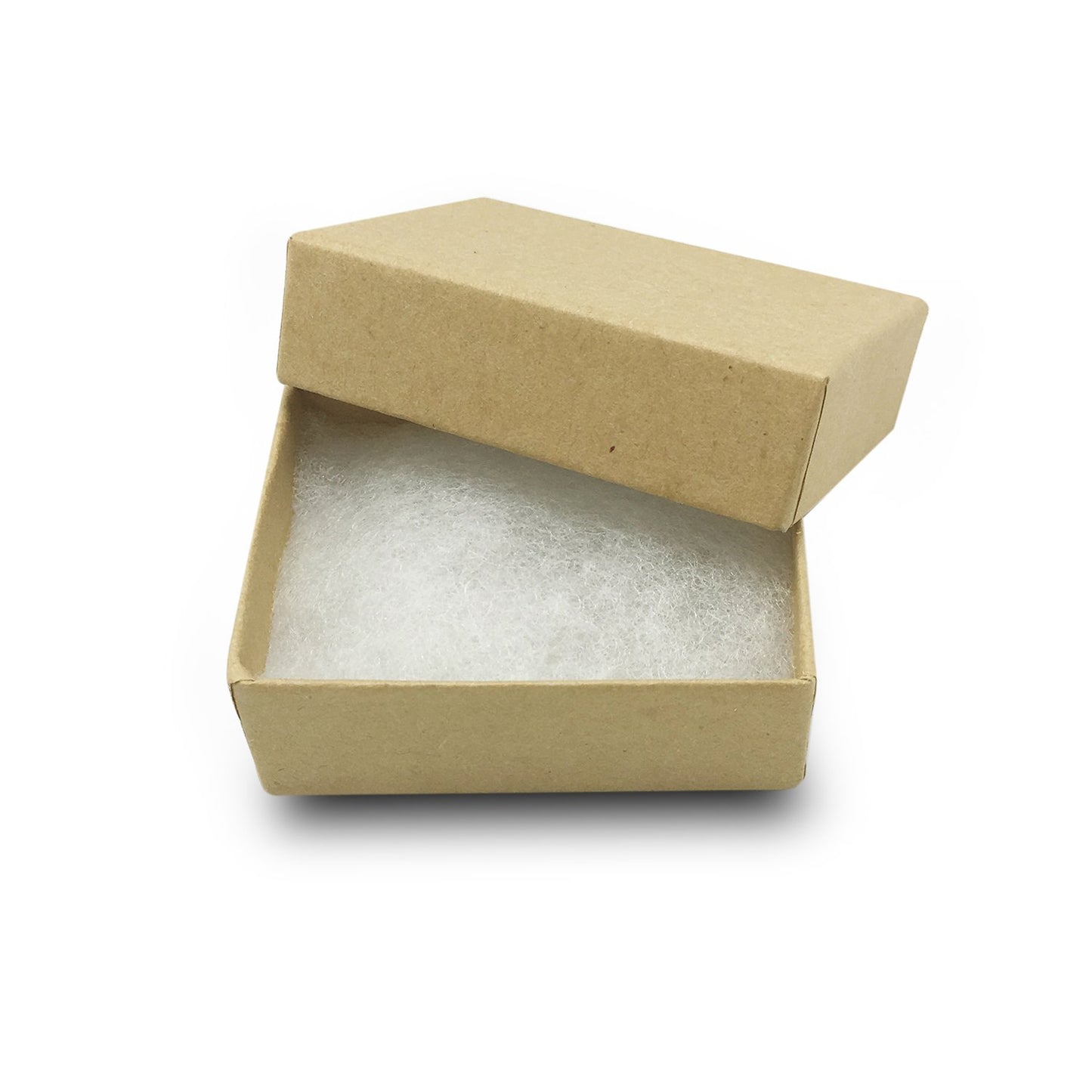 1 7/8" x 1 1/4" x 5/8" Kraft Cotton Filled Paper Box