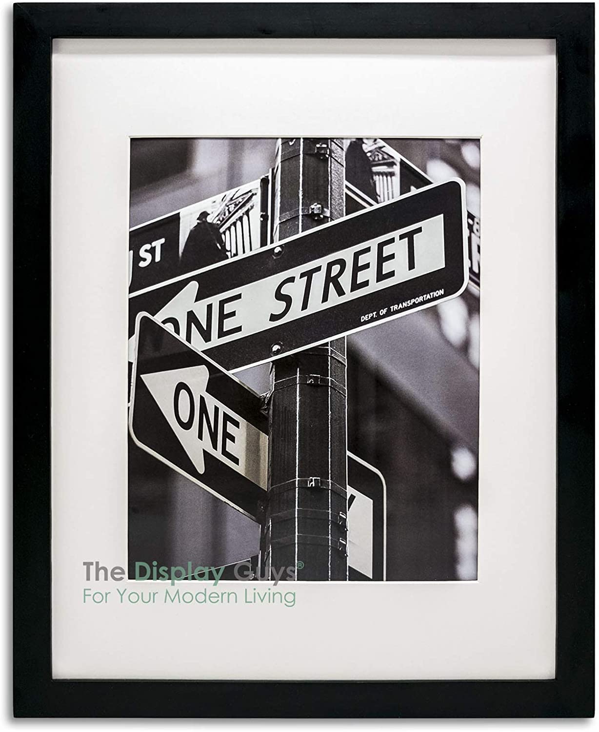 10 Piece Black Solid Pine Wood Tempered Glass Multi-Size Picture Frame Set