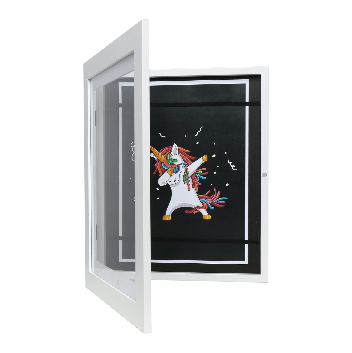 10" x 12.5" White Wood Children's Art Picture Frame with Elastic Straps