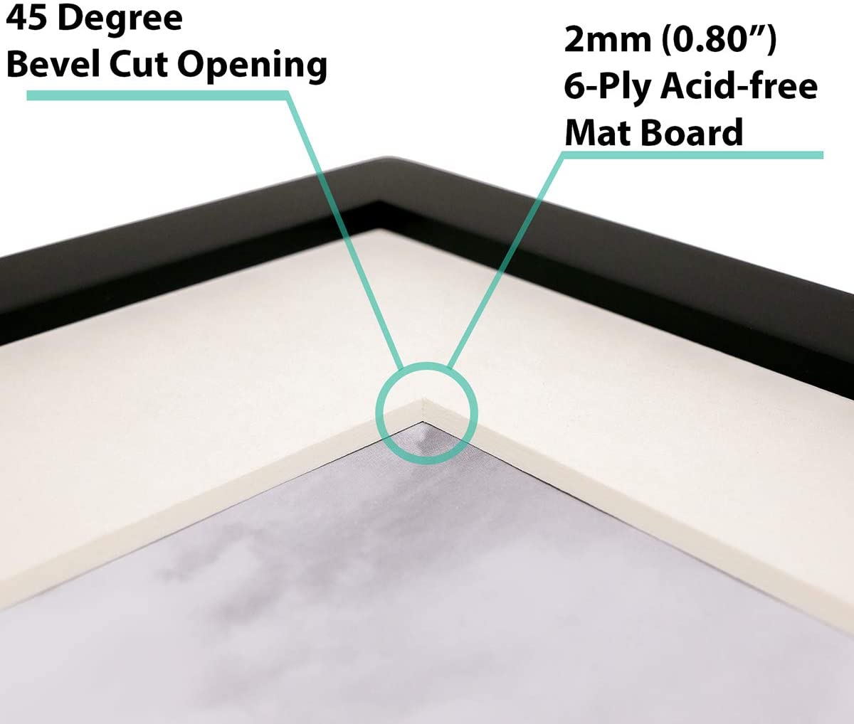 10" x 13" Black Pine Wood 4 Pack Picture Frames, 8 1/2" x 11" Matted