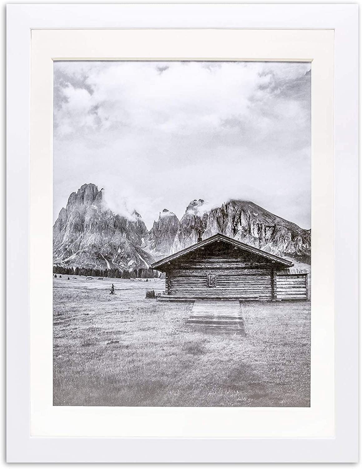 10" x 13" White Pine Wood 4 Pack Picture Frames, 8 1/2" x 11" Matted