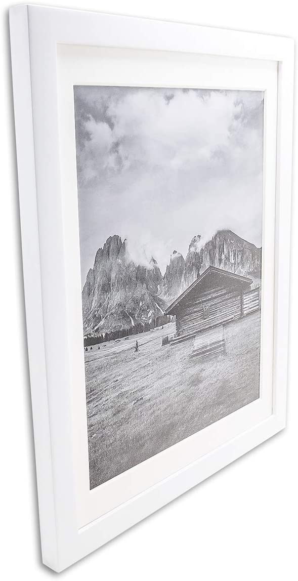 10" x 13" White Pine Wood 4 Pack Picture Frames, 8 1/2" x 11" Matted