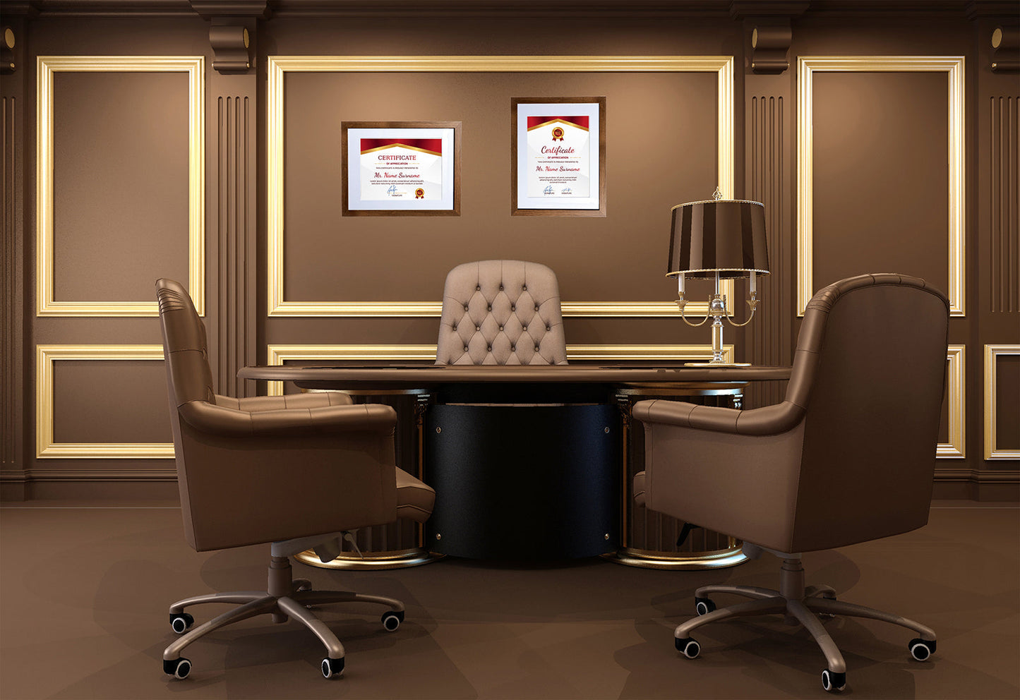 11" x 14” Classic Dark Oak Wood Document Frame with Tempered Glass, 8.5" x 11" Matted