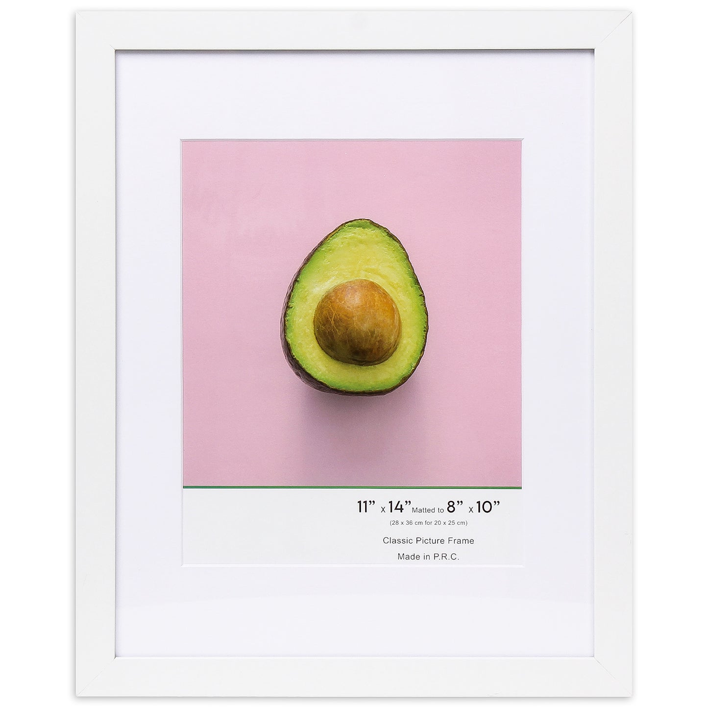 11" x 14” Classic White MDF Wood Picture Frame with Tempered Glass, 8" x 10" Matted