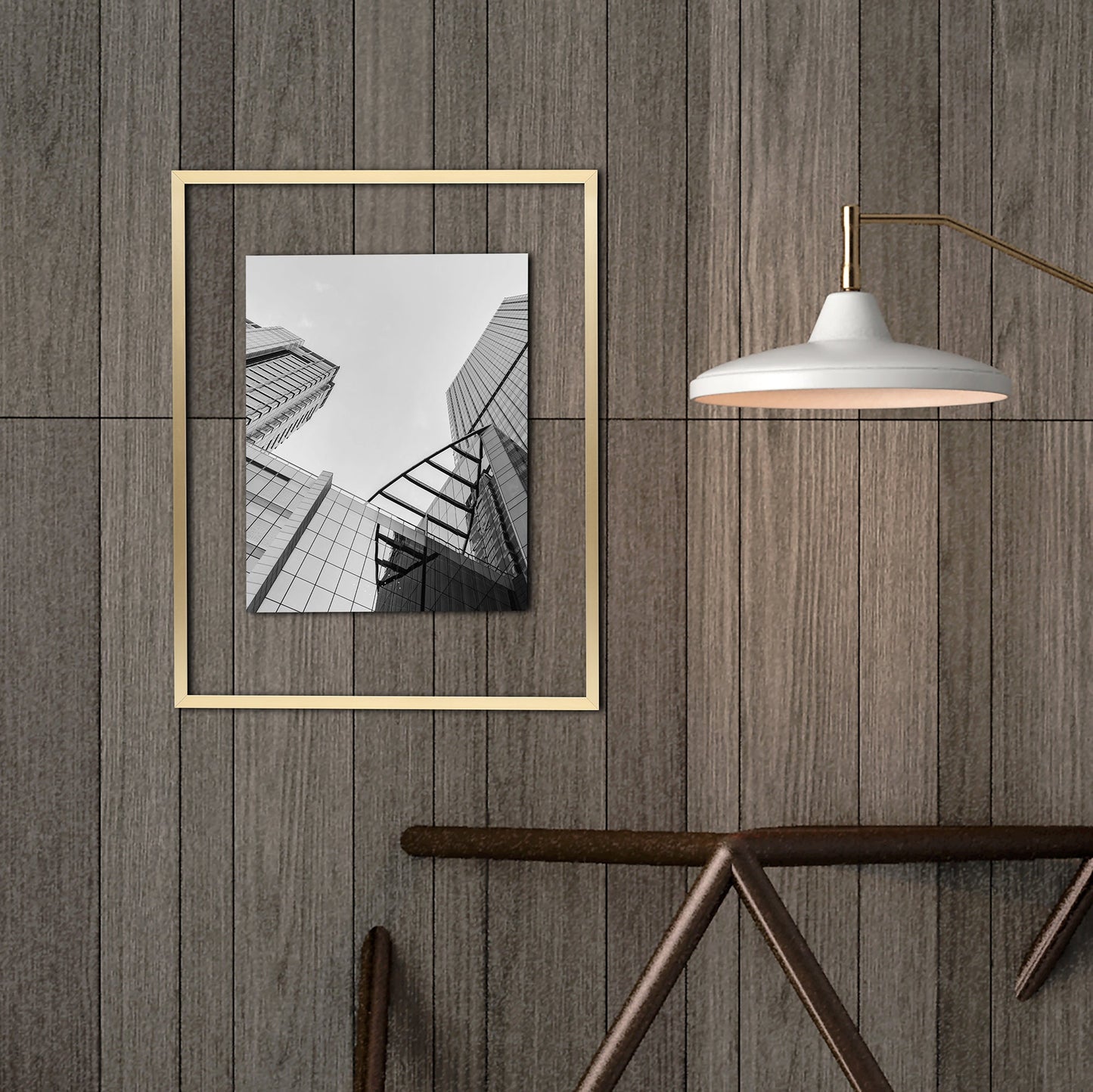 11" x 14" Deluxe Brass Gold Aluminum Contemporary Floating Picture Frame with Tempered Glass