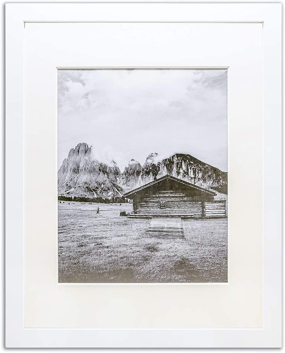 11" x 14" White Pine Wood 4 Pack Picture Frames, 8" x 10" Matted