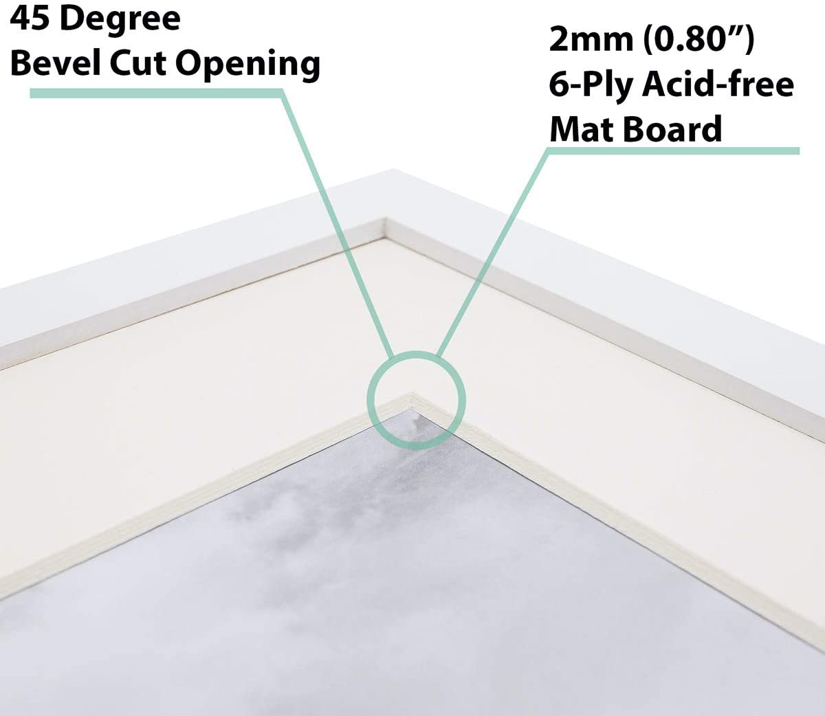 11" x 14" White Pine Wood 4 Pack Picture Frames, 8" x 10" Matted