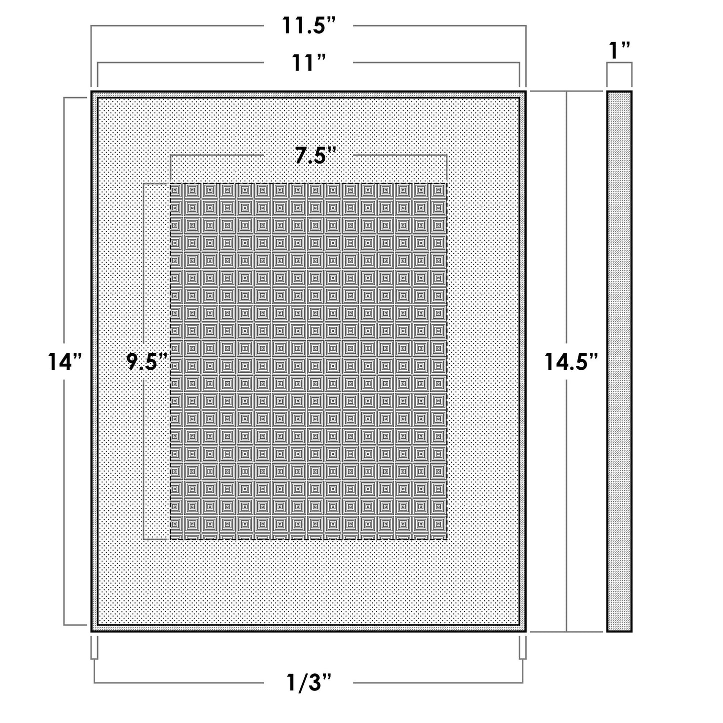 11" x 14" Satin Black Aluminum Picture Frame with Tempered Glass, 8" x 10" Matted