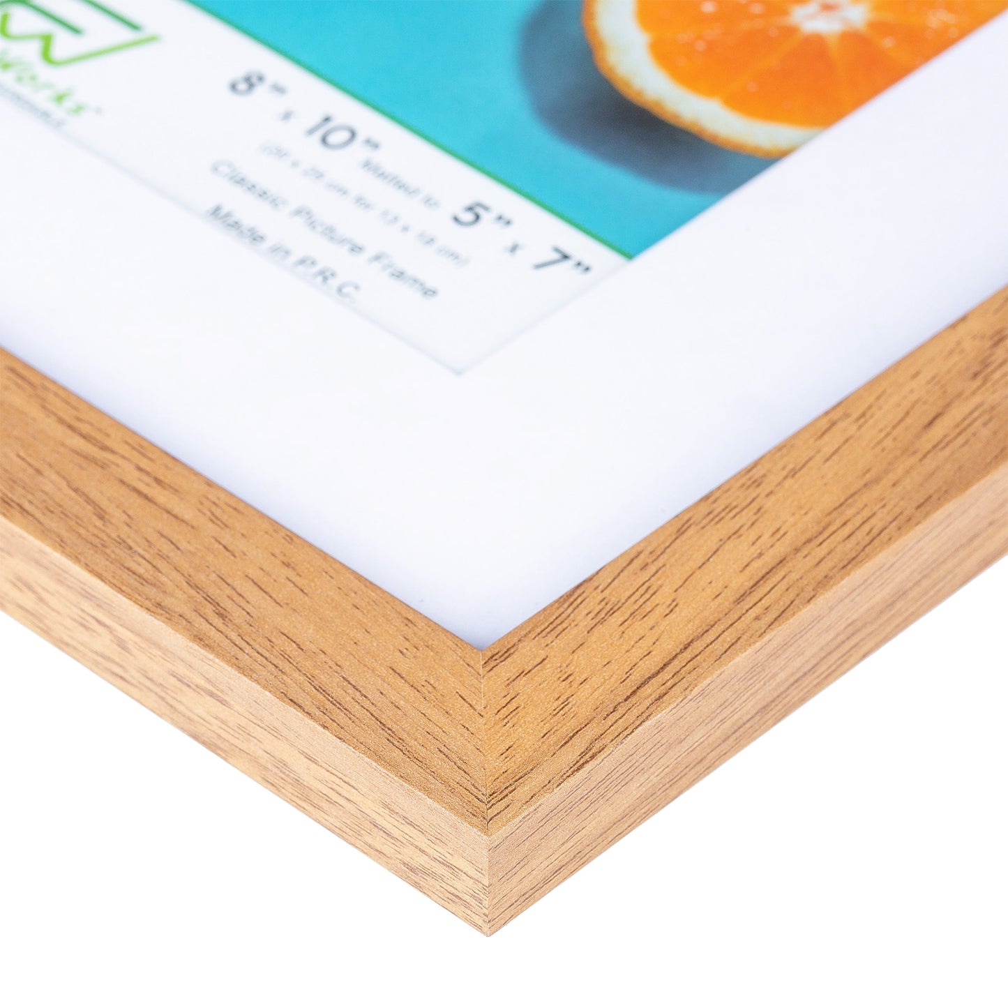 12" x 12” Classic Light Oak MDF Wood Picture Frame with Tempered Glass, 8" x 8" Matted