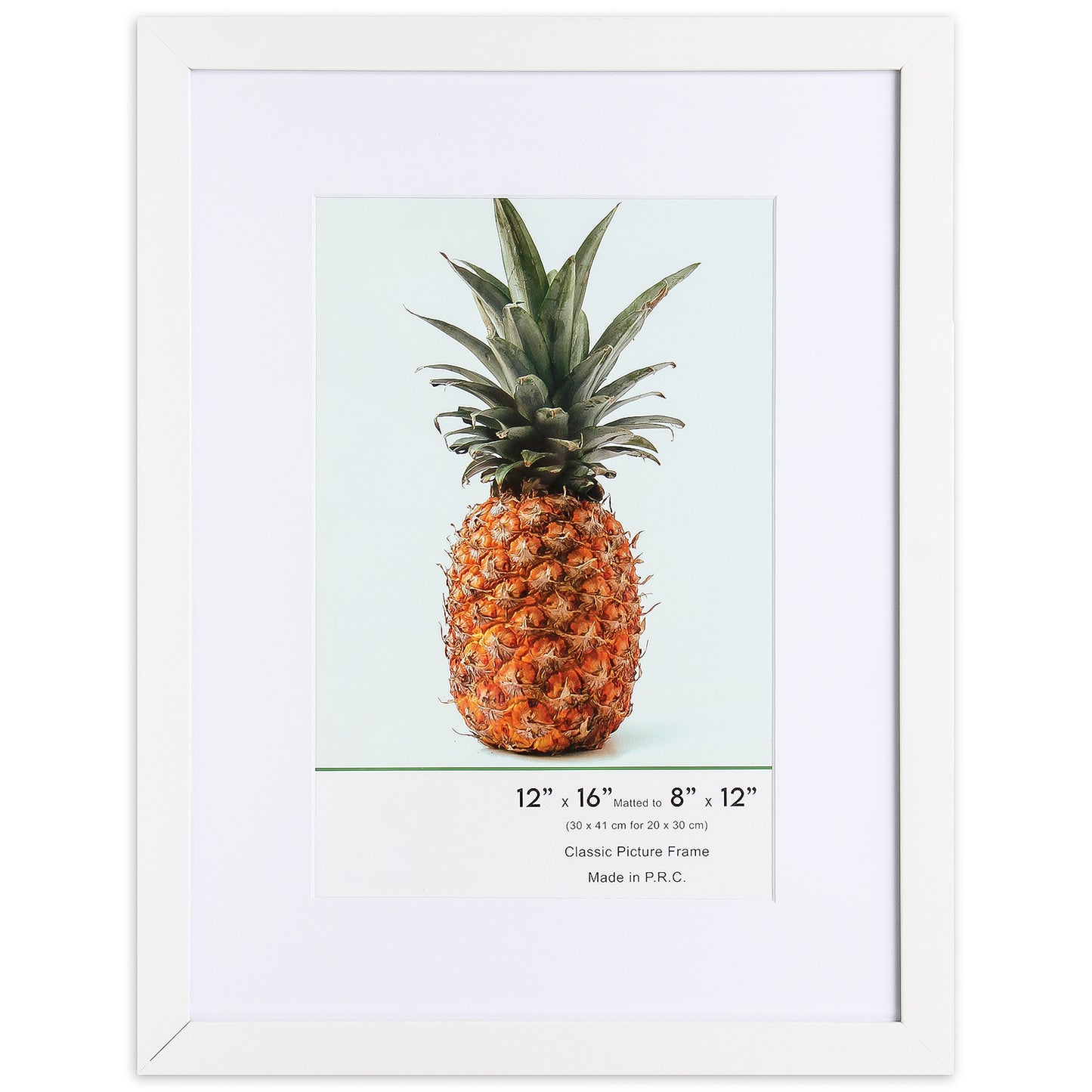 12" x 16” Classic White MDF Wood Picture Frame with Tempered Glass, 8" x 12" Matted