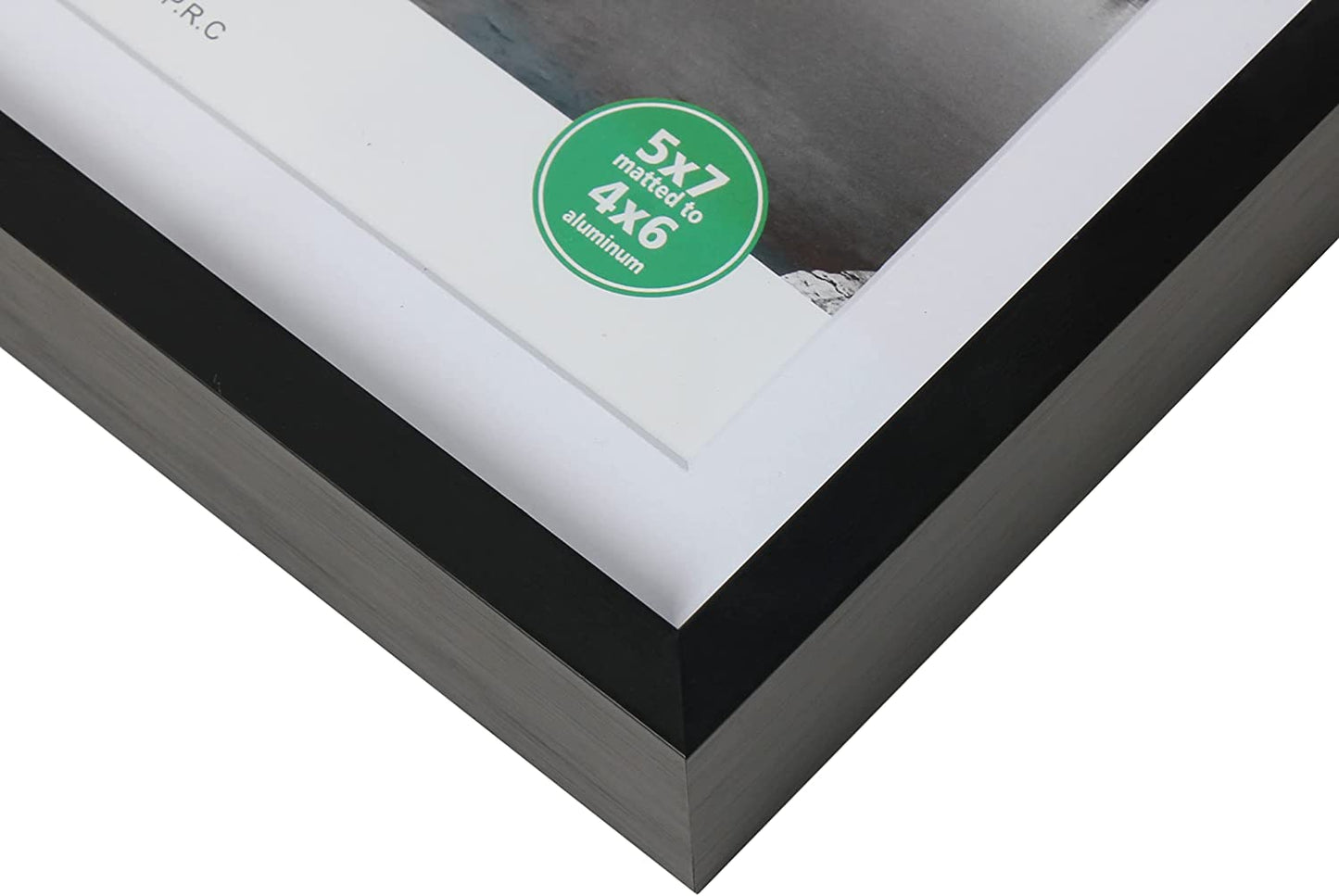 12" x 16" Deluxe Black Aluminum Contemporary Picture Frame, 8" x 12" Matted