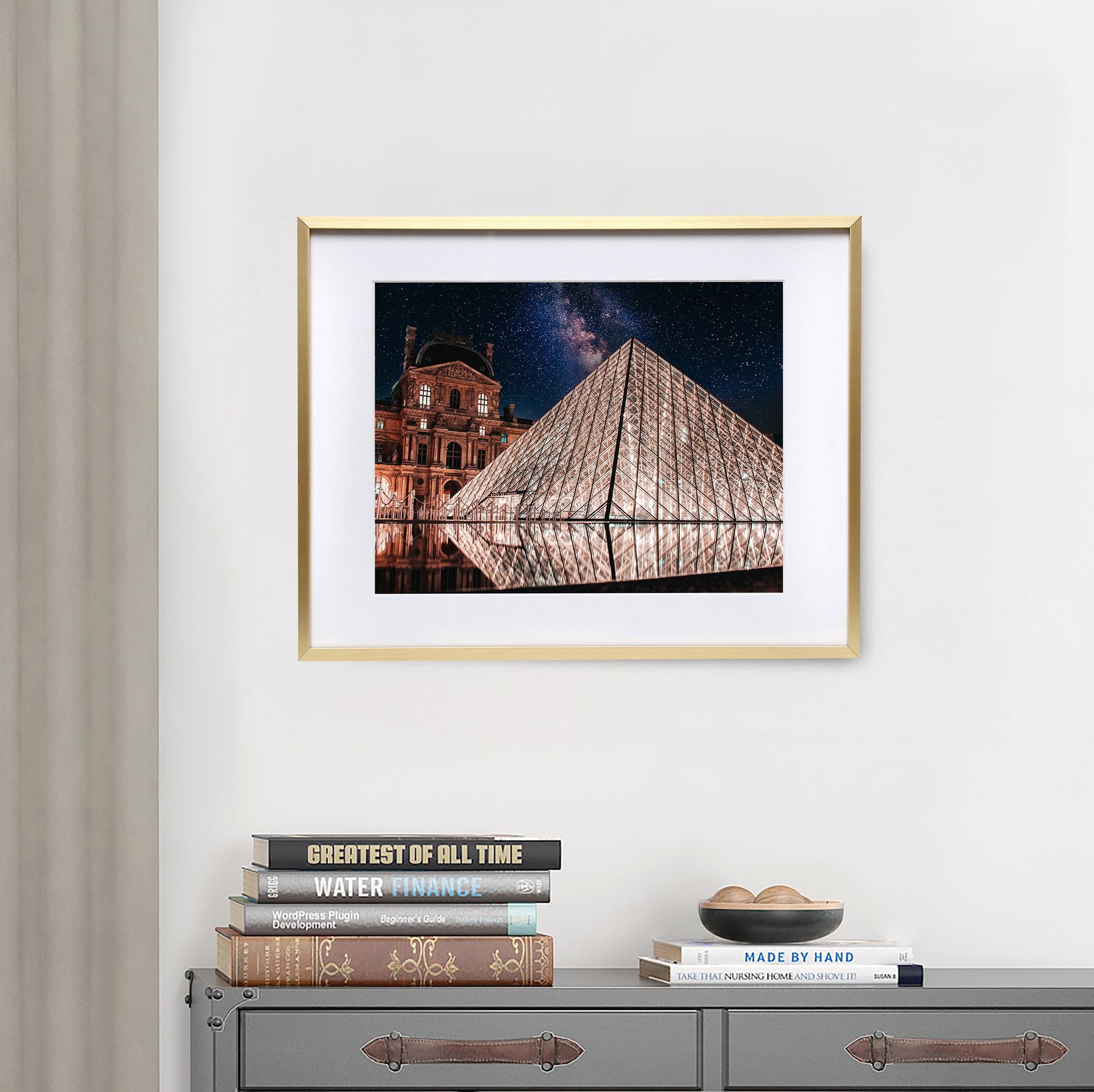 12" x 16" Deluxe Brass Gold Aluminum Contemporary Picture Frame, 8" x 12" Matted