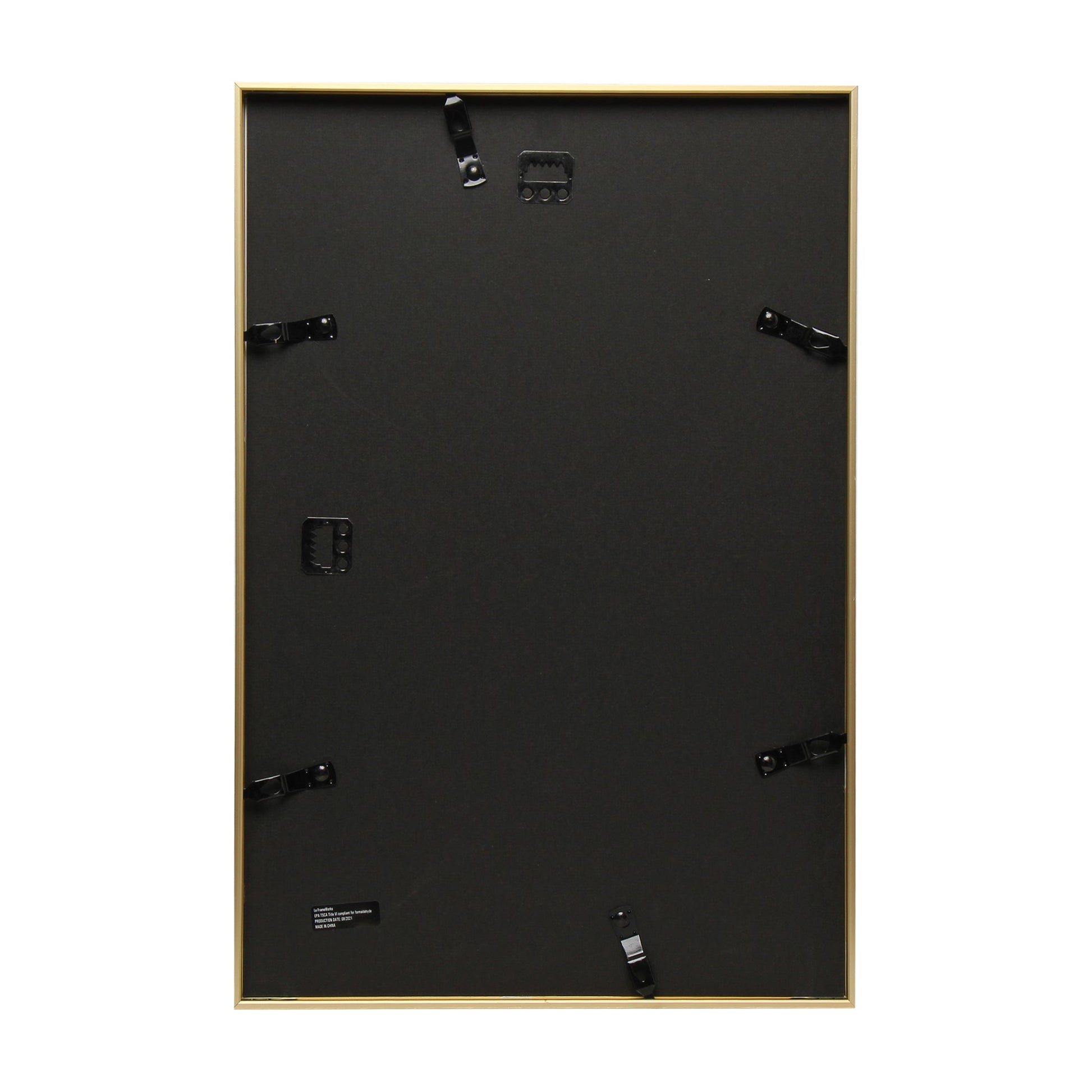 12" x 18" Deluxe Brass Gold Aluminum Contemporary Picture Frame, 11" x 17" Matted