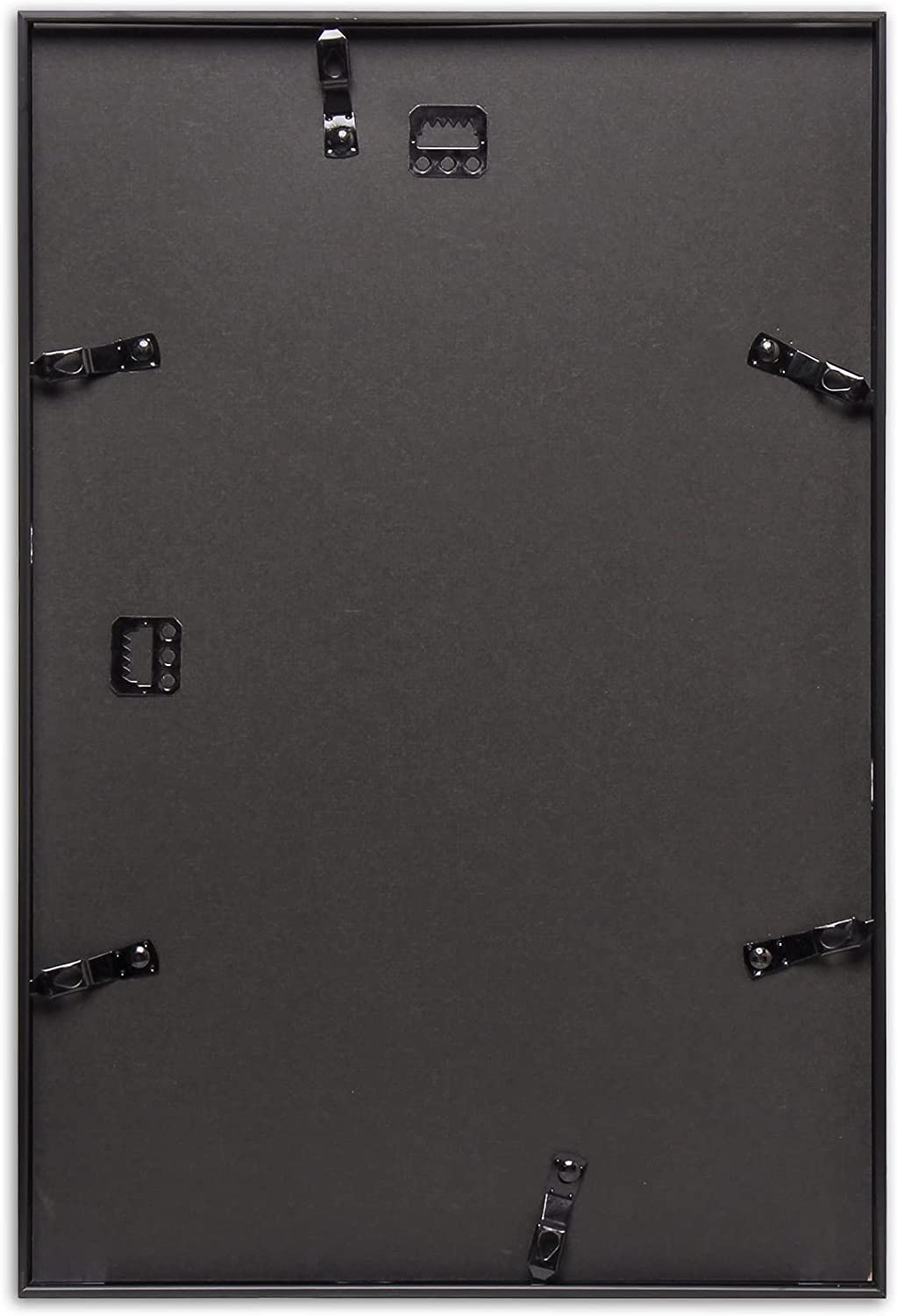 12" x 18" Satin Black Aluminum Picture Frame with Tempered Glass, 11" x 17" Matted