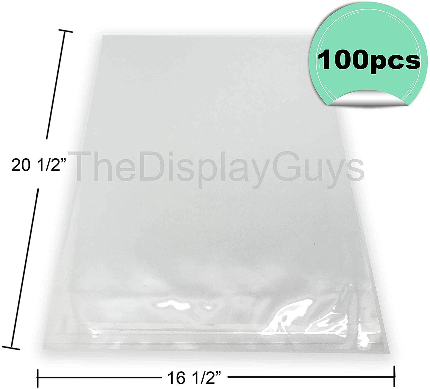16 1/2" x 20 1/2" Clear Self Adhesive Plastic Bags for 16" x 20" Photos