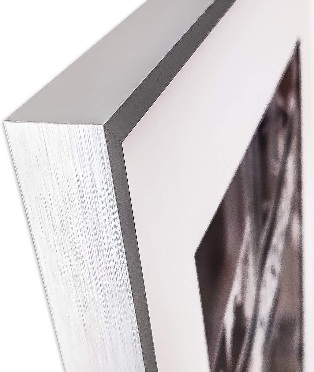 11" x 14" Aluminum Metal Picture Frame with Tempered Glass, 8" x 10" Matted