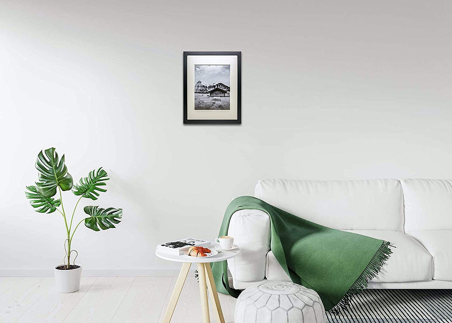16" x 20" Black Pine Wood 4 Pack Picture Frames, 11" x 14" Matted