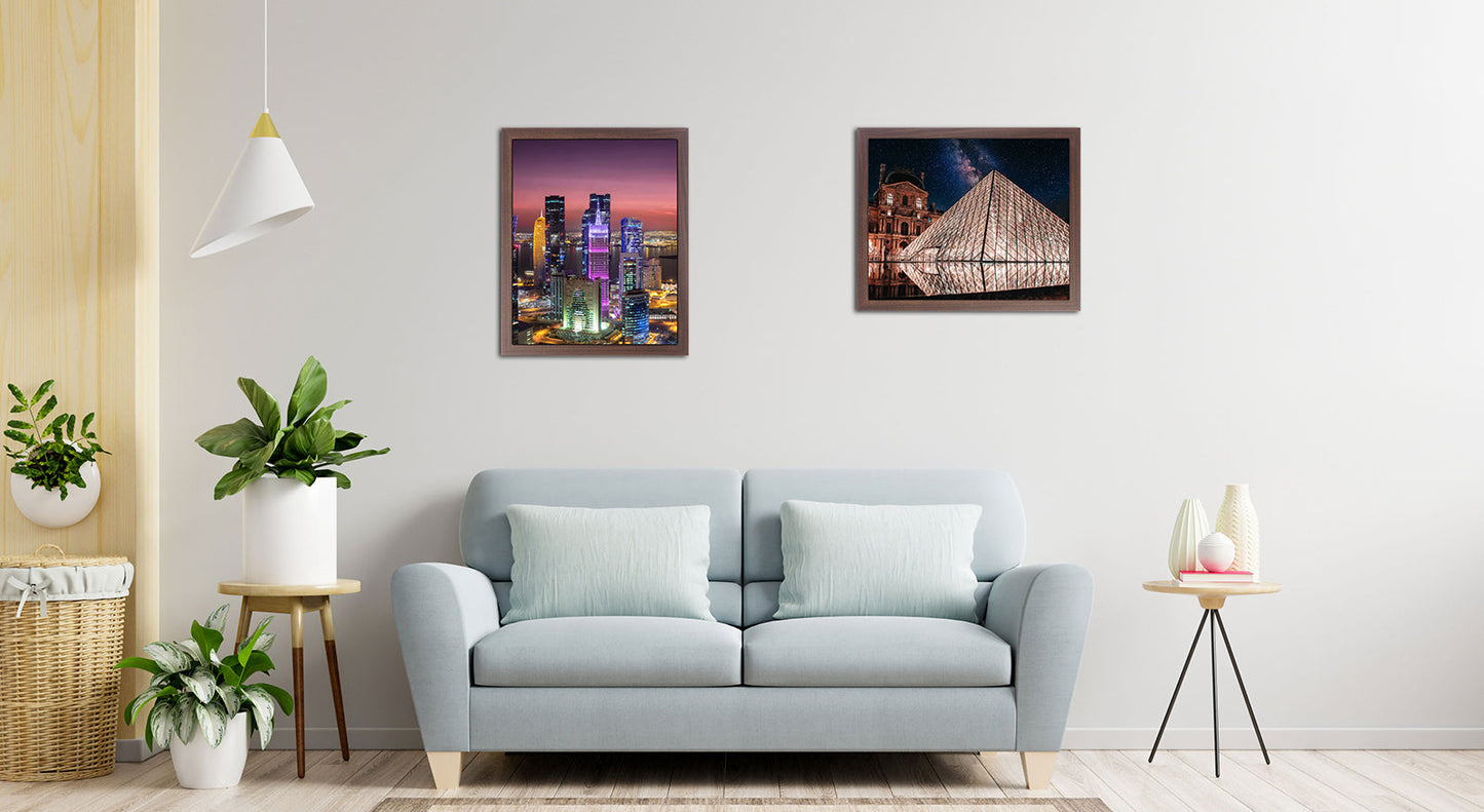 16" x 20" Dark Oak Wood 2-Pack Back-Loading Poster Frames